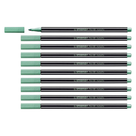 Stabilo | Pen 68 | Metallic | Green | Pack Of 10