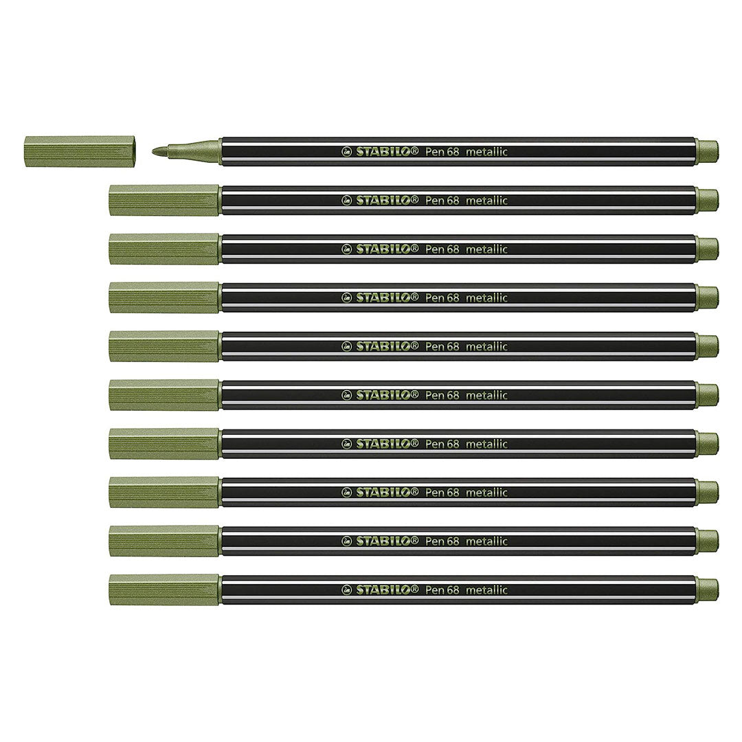 Stabilo | Pen 68 | Metallic | Light Green | Pack Of 10