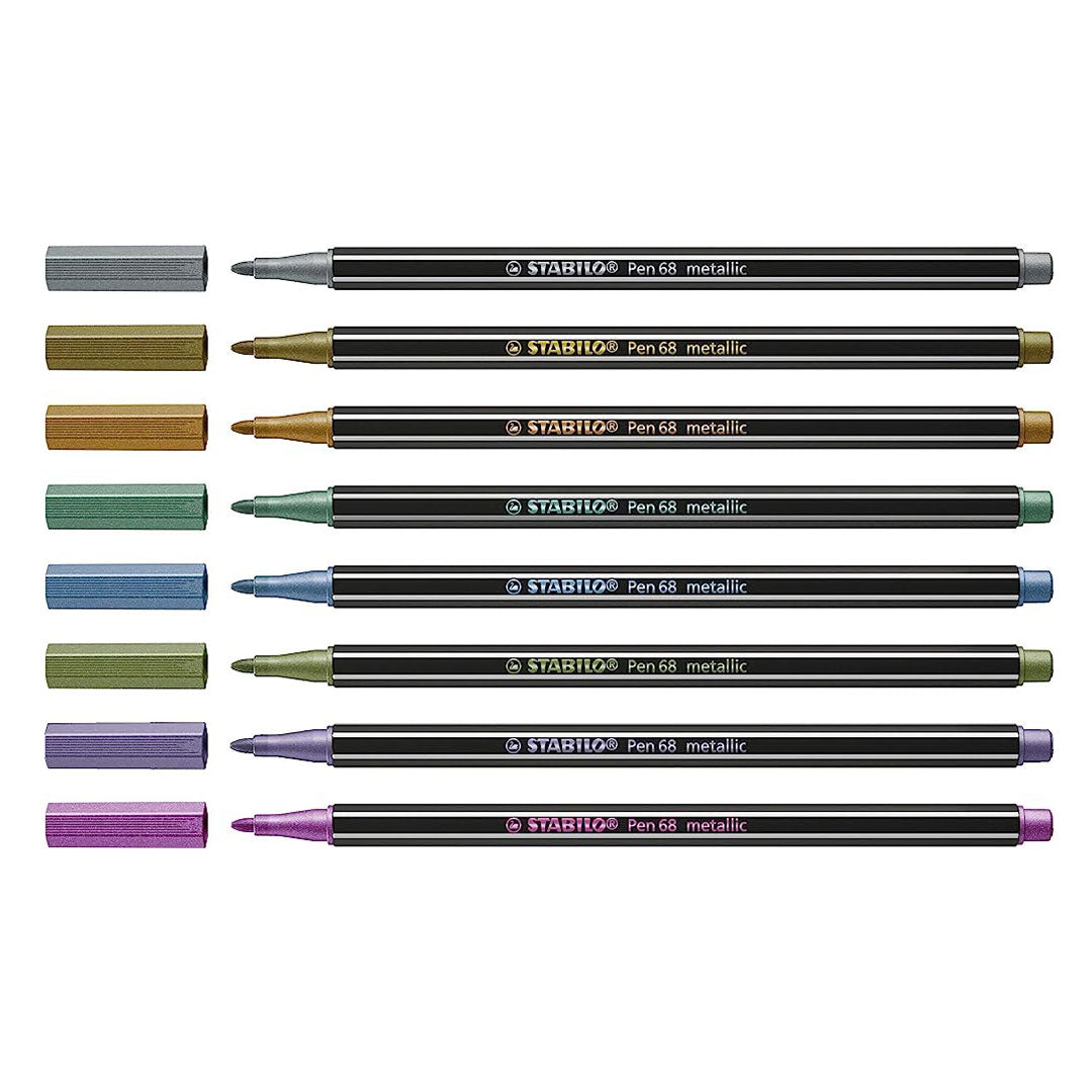 Stabilo | Pen 68 | Metallic Pen Set | Pack Of 8