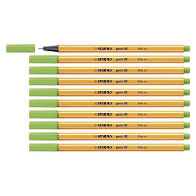 Stabilo | Point 88 | Fineliner | Apple Green | Pack Of 10