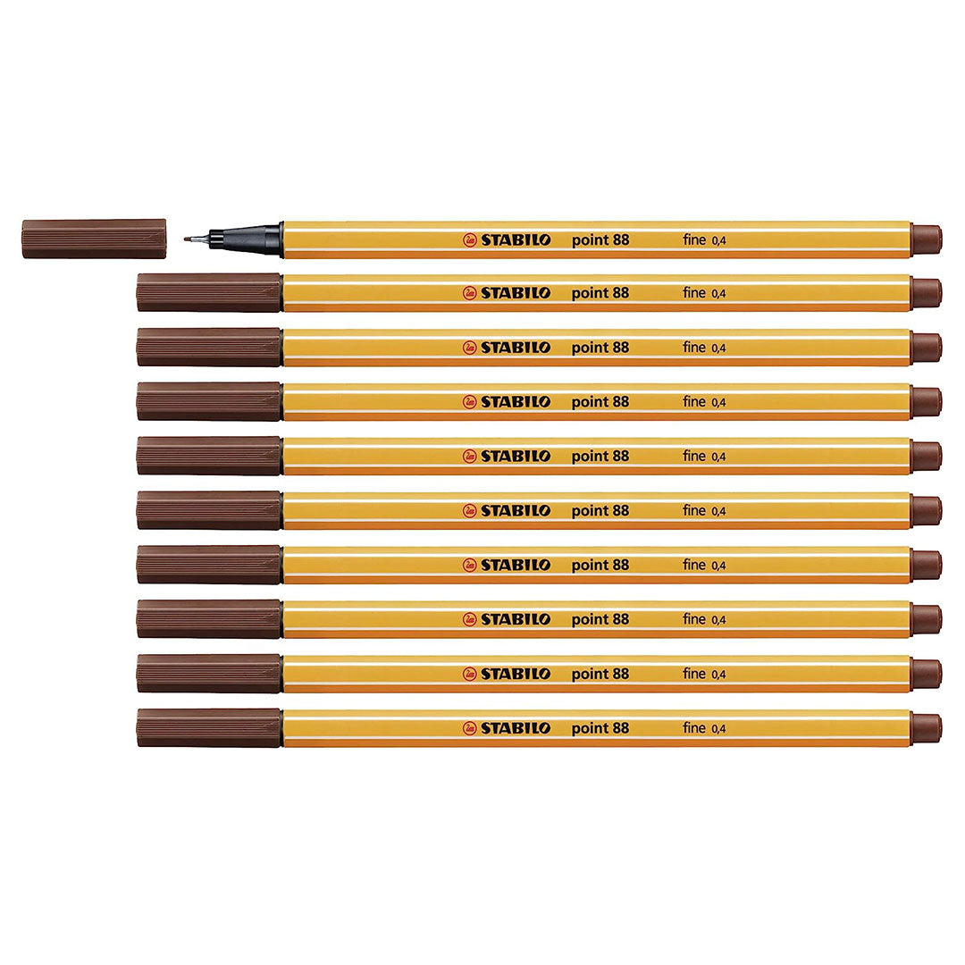 Stabilo | Point 88 | Fineliner | Brown | Pack Of 10