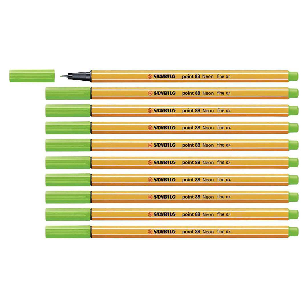 Stabilo | Point 88 | Fineliner | Green | Pack Of 10