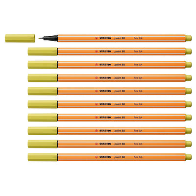 Stabilo | Point 88 | Fineliner | Mustard | Pack Of 10