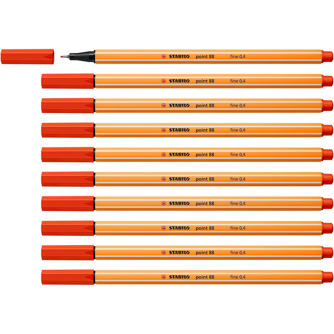Stabilo | Point 88 | Fineliner | Red | Pack Of 10