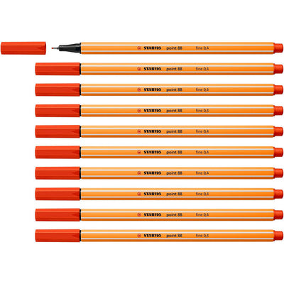 Stabilo | Point 88 | Fineliner | Red | Pack Of 10
