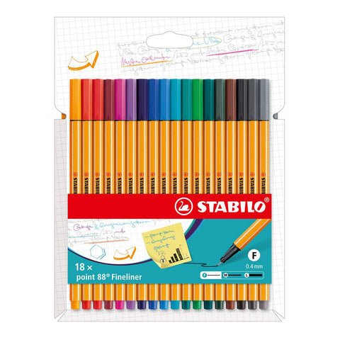 Stabilo | Point 88 | Fineliner | Assorted Colors | Pack Of 18