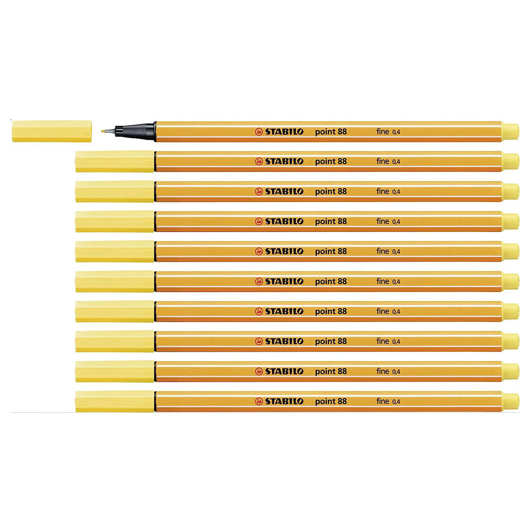 Stabilo | Point 88 | Fineliner | Yellow | Pack Of 10