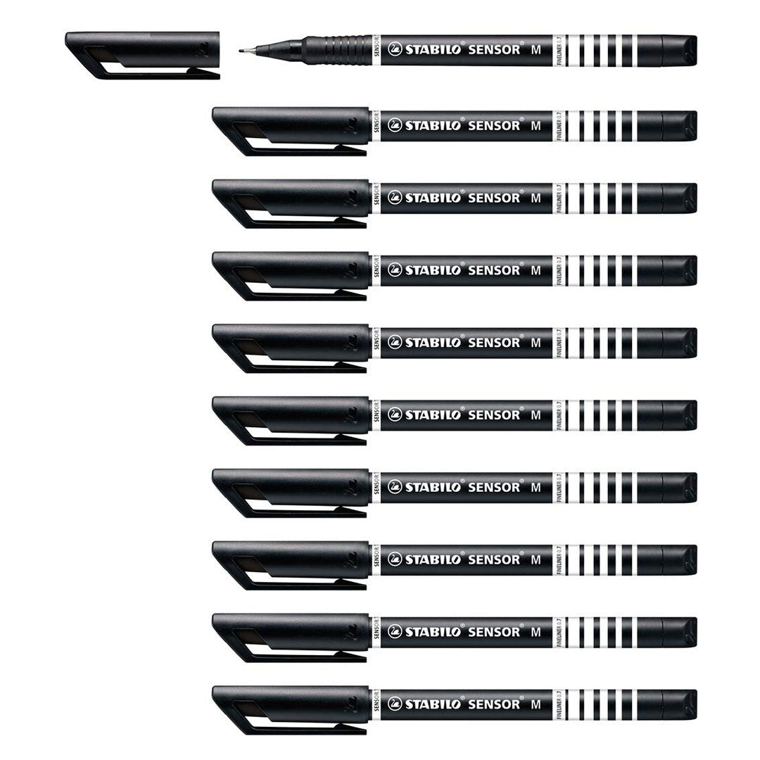 Stabilo | Sensor Pen | Medium Tip | Black | Pack Of 10