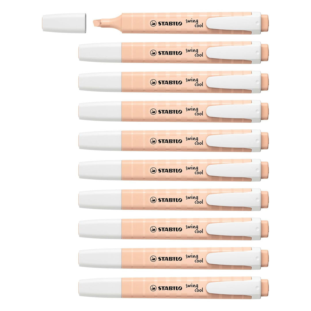 Stabilo | Swing Cool | Nature Colors | Beige | Pack Of 10 | Highlighter Pen