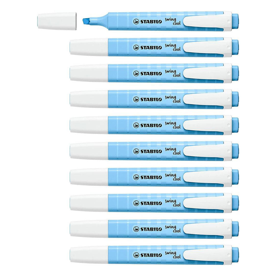 Stabilo | Swing Cool | Pastel | Breezy Blue | Pack Of 10Pcs | Highlighter Pen