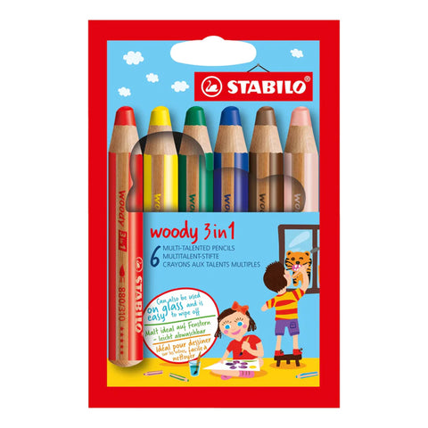 Stabilo | Woody 3 in 1 | Pack of 6 Colors