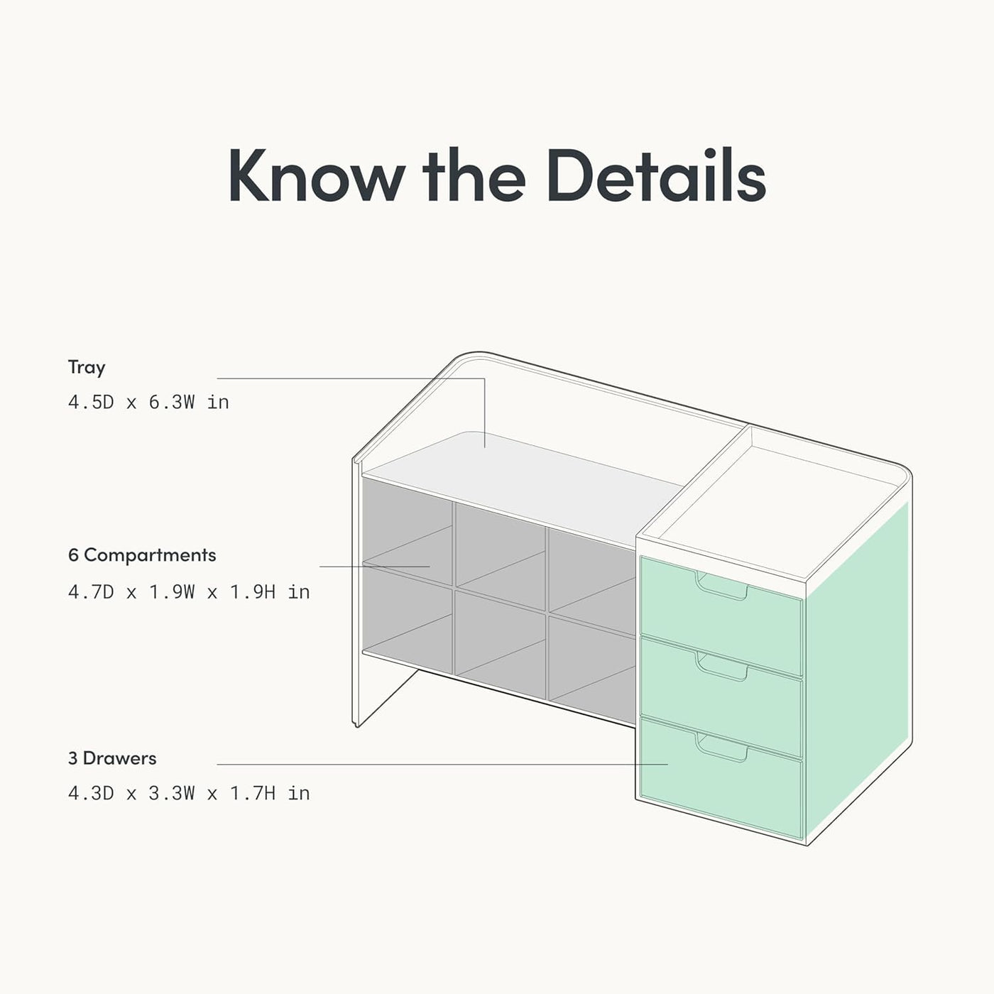 Sysmax Hive Stack Modular Desk Organizer – Persian Blue with 3 Transparent Drawers - penpencilink