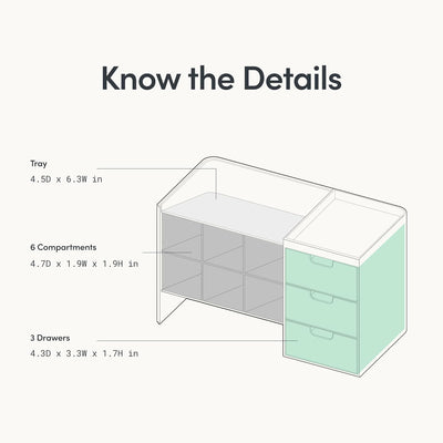 Sysmax Hive Stack Modular Desk Organizer – Persian Blue with 3 Transparent Drawers - penpencilink