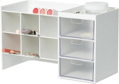 Sysmax Hive Stack Modular Desk Organizer – White with 3 Transparent Drawers - penpencilink