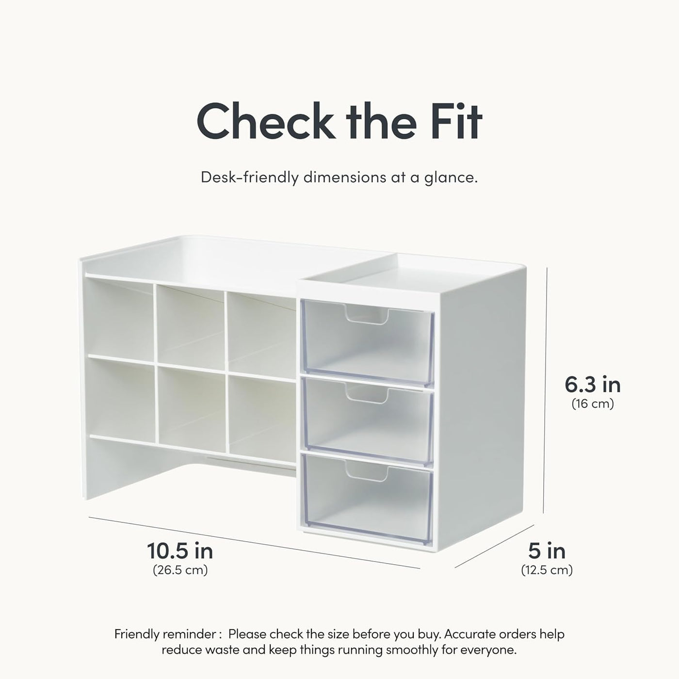 Sysmax Hive Stack Modular Desk Organizer – White with 3 Transparent Drawers - penpencilink