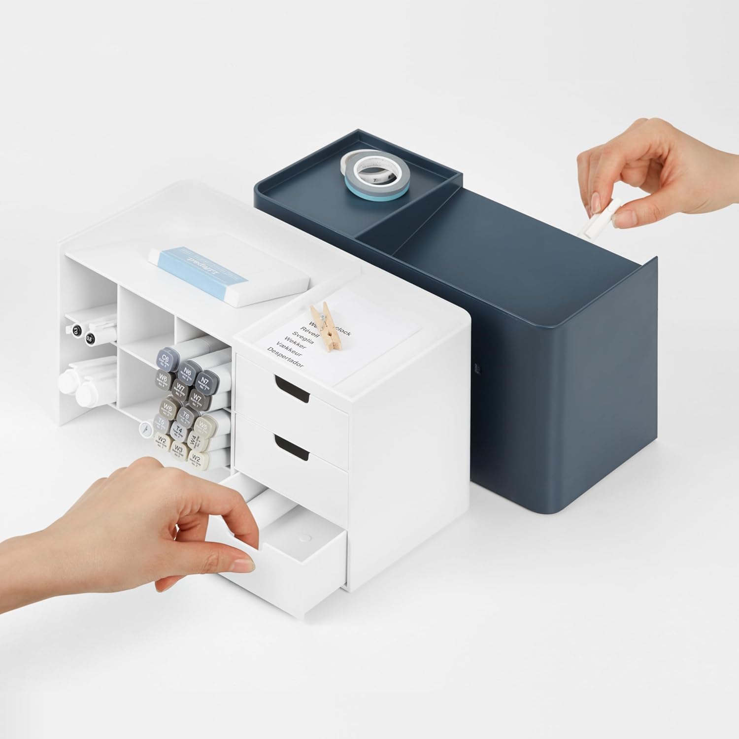 Sysmax Hive Stack Sysmax Hive Stack Desk Organizer – White (3 Drawers)