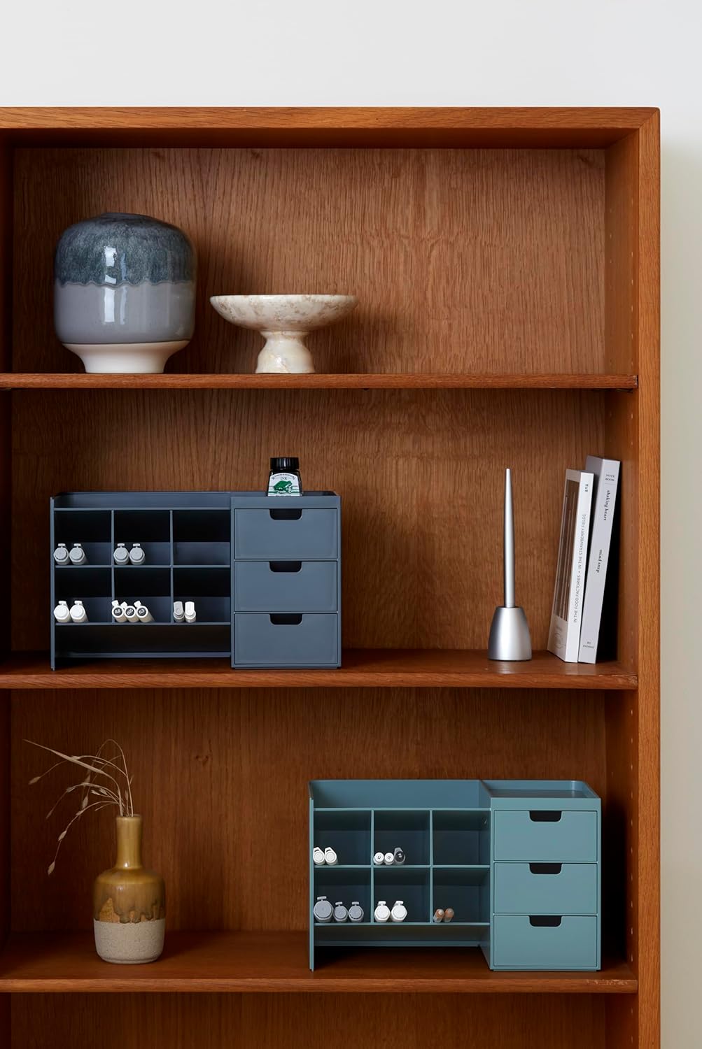 Sysmax Hive Stack Modular Desk Organizer with 3 Drawers – Persian Blue - penpencilink