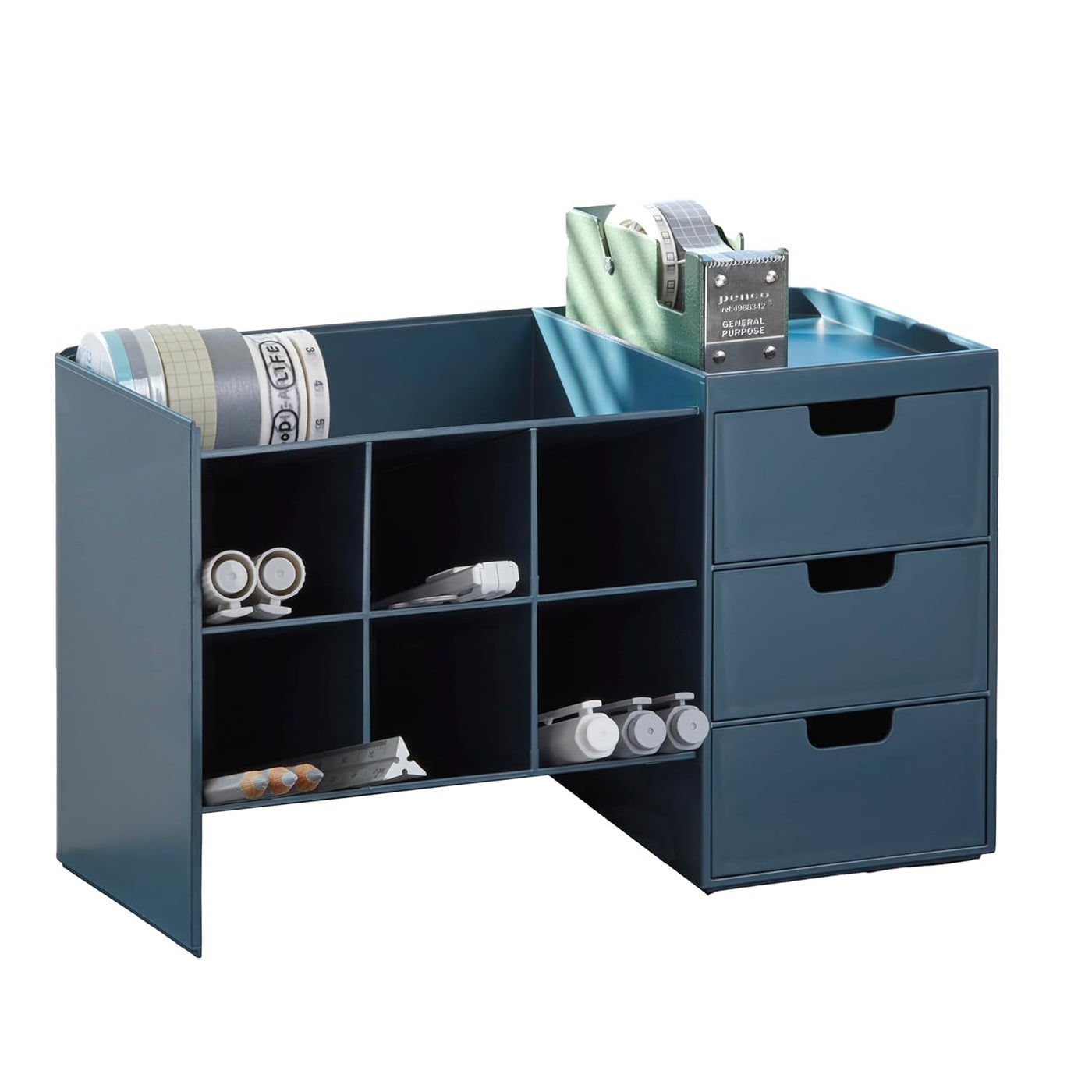 Sysmax Hive Stack Modular Desk Organizer with 3 Drawers – Persian Blue - penpencilink