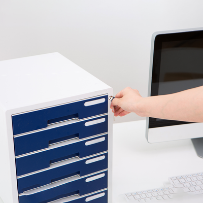 Sysmax | Lockable File Cabinet | 5 Drawers | Navy Blue|Deluxe Color | For Office School  & Hospital