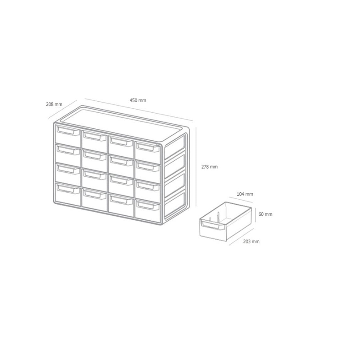 Sysmax | Up System Multi Box | 16 Drawers | Grey