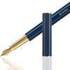 Ystudio | Fountain Pen | Blue Hexogon | Classic Revolve | Brass Body | Medium Nib