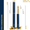 Ystudio | Fountain Pen | Blue Hexogon | Classic Revolve | Brass Body | Medium Nib