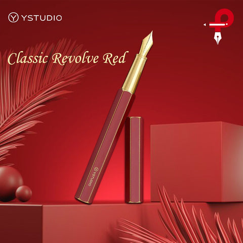 Ystudio | Fountain Pen | Classic Revolve | Red