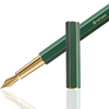 Ystudio | Fountain Pen | Green Hexogon | Classic Revolve | Brass Body | Medium Nib