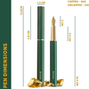 Ystudio | Fountain Pen | Green Hexogon | Classic Revolve | Brass Body | Medium Nib