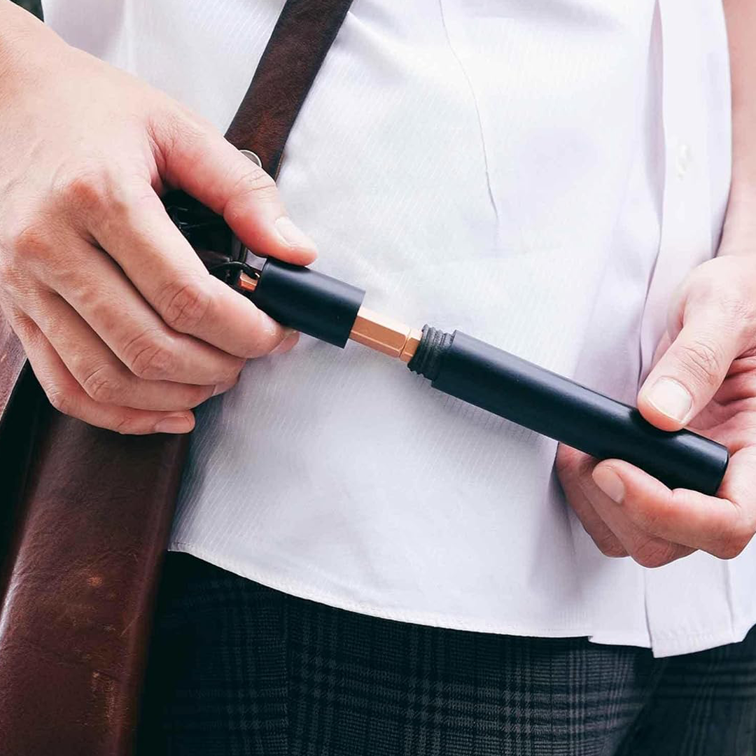 Ystudio | Portable Fountain Ink Pen | Metal Copper Body | Fine Nib with Gold Plating | Classic Revolve Series