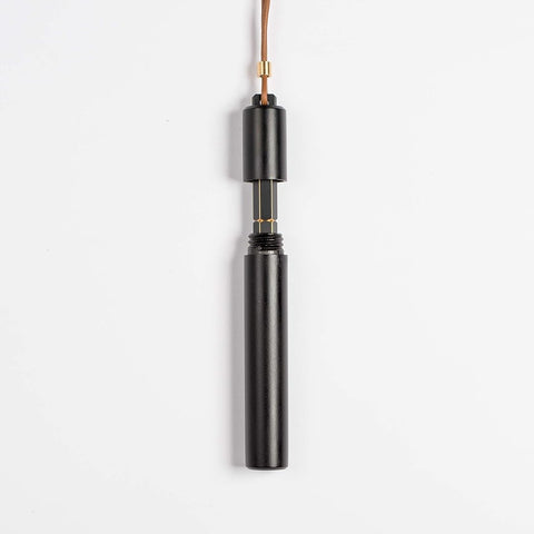 Ystudio | Portable Fountain Pen | Black Metal | Brass Body | Medium Nib | Classic Revolve Series