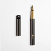 Ystudio | Portable Fountain Pen | Black Metal | Brass Body | Medium Nib | Classic Revolve Series
