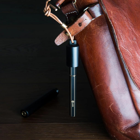 Ystudio | Portable Fountain Pen | Black Metal | Brass Body | Medium Nib | Classic Revolve Series