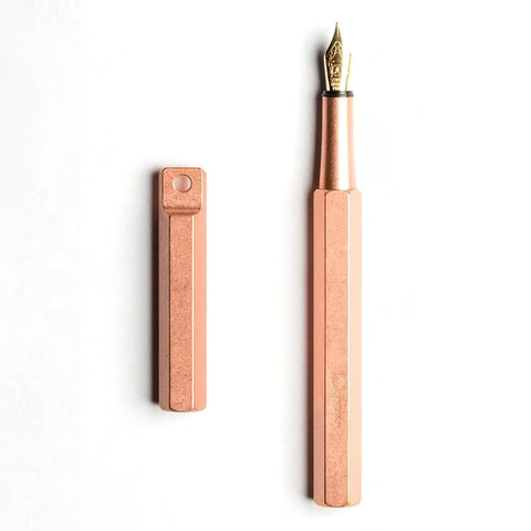 Ystudio | Portable Fountain Pen | Brassing Copper | Classic Revolve Series | Medium Nib