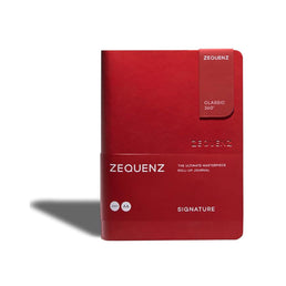 Zequenz 360 Roll Up Jounal Classic Soft Bound Journal, Cover Notebook, Small, 4 x 5.5, 200 Sheets / 400 Pages, Ruled, Lined Paper, Red