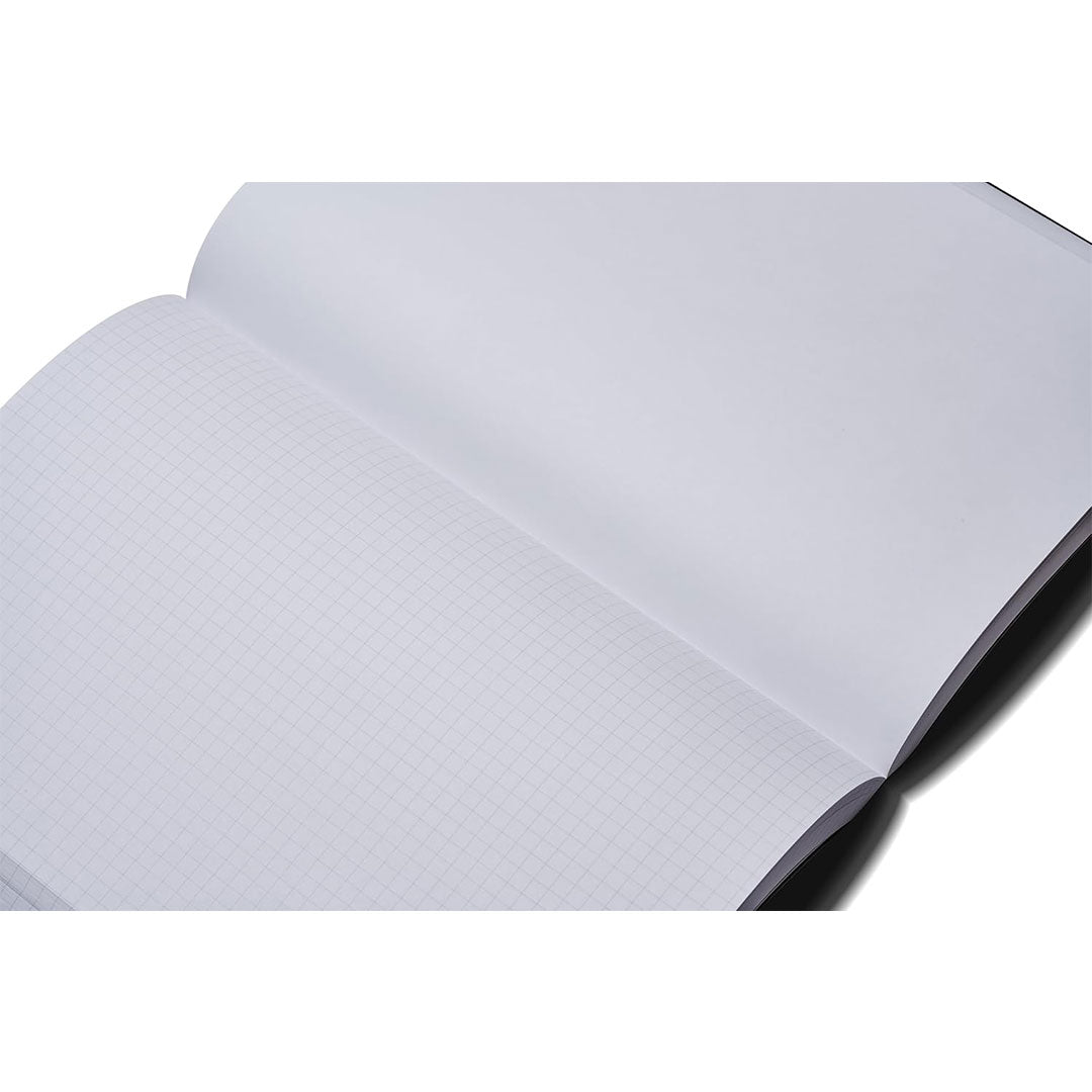 Zequenz A6 Size White Silver Notebook Squared & Blank Acid Free Paper 200 Pages each Ruling 400 Pages 70GSM 360 Degree Flexibility 100% Handmade PU and White paper Basic Plus Series - penpencilink