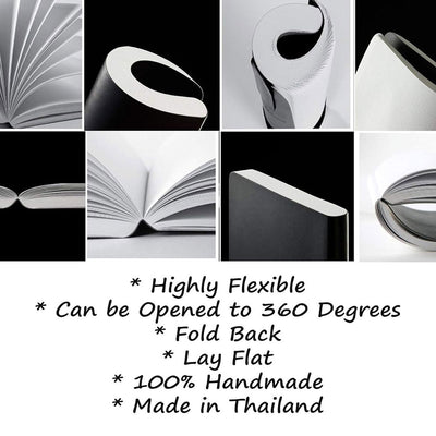 Zequenz A6 Size White Silver Notebook Squared & Blank Acid Free Paper 200 Pages each Ruling 400 Pages 70GSM 360 Degree Flexibility 100% Handmade PU and White paper Basic Plus Series - penpencilink