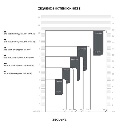Zequenz A6 Size White Silver Notebook Squared & Blank Acid Free Paper 200 Pages each Ruling 400 Pages 70GSM 360 Degree Flexibility 100% Handmade PU and White paper Basic Plus Series - penpencilink