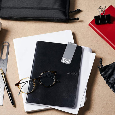 Zequenz B6 Ruled Notebook – Black | Roll - up journal | 200 Sheets, 70 GSM | 360° Flexible Soft Cover| Classic Signature Series - penpencilink