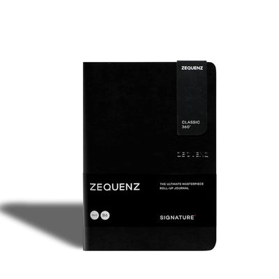 Zequenz B6 Ruled Notebook – Black | Roll - up journal | 200 Sheets, 70 GSM | 360° Flexible Soft Cover| Classic Signature Series - penpencilink