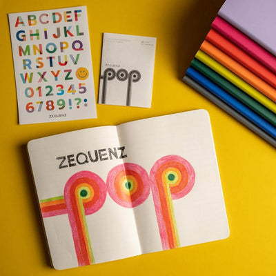 Zequenz B6 Size Notebook Set Pack of 4 Ruled Lined Paper 120 Pages Each 80GSM 360 Degree Flexibility 100% Handmade Fountain Pen Friendly POP Series Pink Orange Yellow Purple - penpencilink
