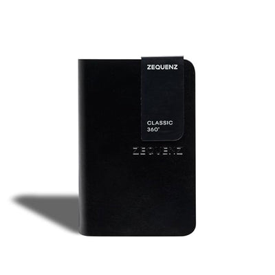 Zequenz Signature Classic 360° Notebook A7 - Soft Cover, 200 Sheets, Flat & Flexible, 70 g/m² Paper, Lined, Black, Filler - Friendly & Minimalist - penpencilink