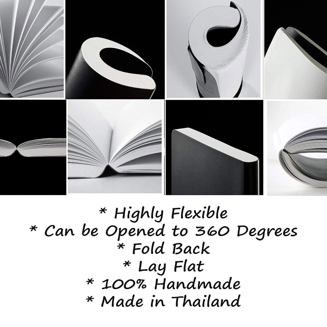 Zequenz Signature Classic 360° Notebook A7 - Soft Cover, 200 Sheets, Flat & Flexible, 70 g/m² Paper, Lined, Black, Filler - Friendly & Minimalist - penpencilink