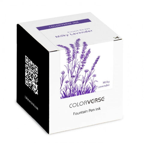 Colorverse Project Series Milky Lavender Fountain Pen Ink, 65ml Classic Bottle, Dye Based, Nontoxic