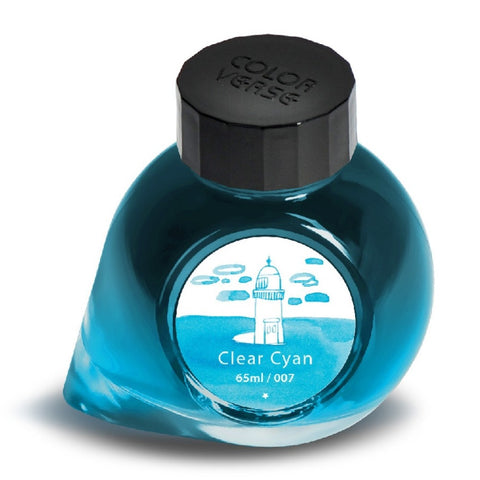 Colorverse Project SeriesClear Cyan Fountain Pen Ink, 65ml Classic Bottle, Dye Based, Nontoxic,  Made In Korea