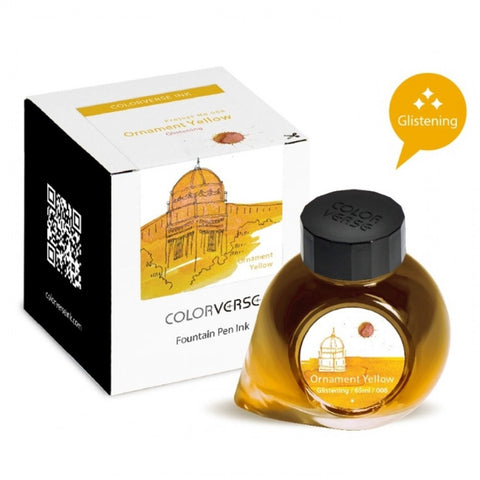 Colorverse Project Series 65ml Ornament Yellow Glistening Shimmer Glitter Fountain Pen Ink Bottle Dye Based Nontoxic Red Copper Pigment Pearl