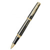 Scrikss Heritage Glossy Black Roller ball Pen With  23k Gold Plated Engraved Design, 1.0mm Point refill