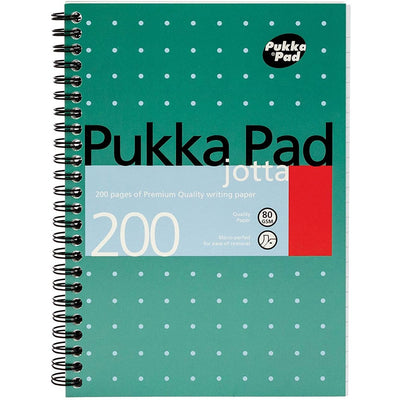 Pukka Jotta Pad A5 80gsm Ruled With Margin Wirebound 200 Pages 100 Sheets - Color Metallic