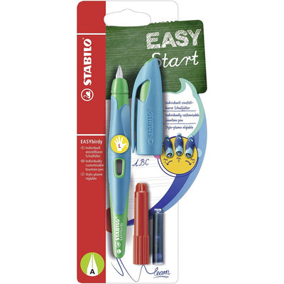 Stabilo | Easy Birdy | Fountain Pen | Left Handed | Sky Blue-Grass Green | A nib