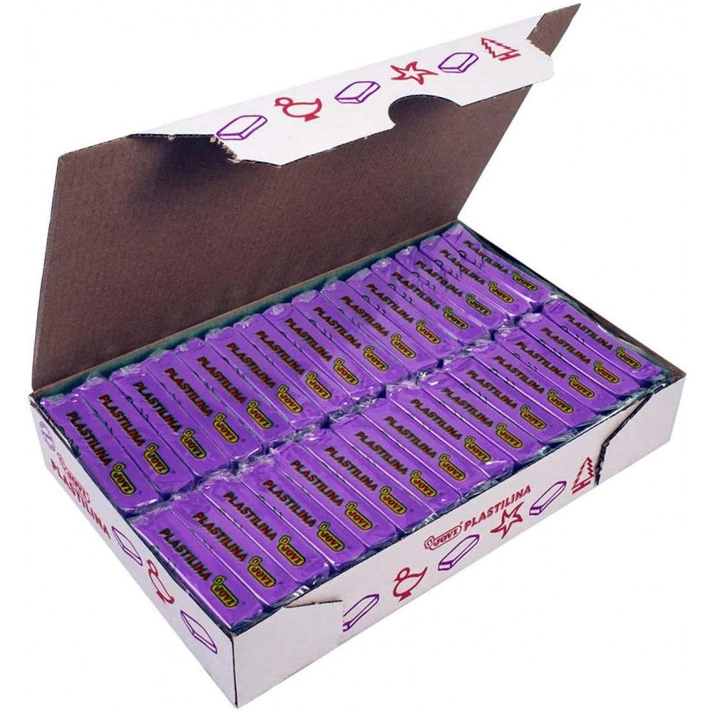 Jovi Plastilina Lilac - Purple Non-Drying Modelling Clay for Art and Craft, Pack of 30 Bars - 50gms Each Non Toxic Gluten Free, Fine Motor Skills, Moulding, Pottery Sculpting Project Work with Dough